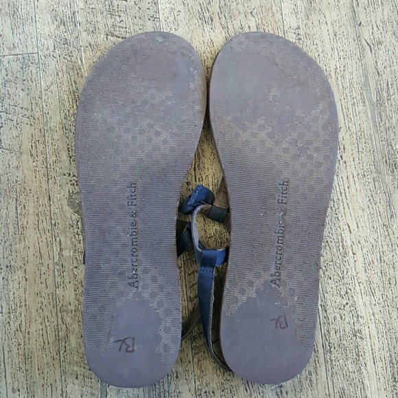 Abercrombie & Fitch Navy Bow flip flop sandals 10 - Picture 7 of 8